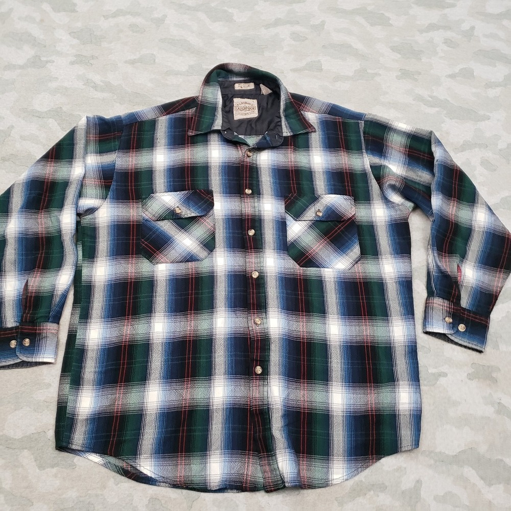 VTG Saugatuck Dry Goods Co. Shirt Mens Large Multicolor Pearl Snap Long Sleeve